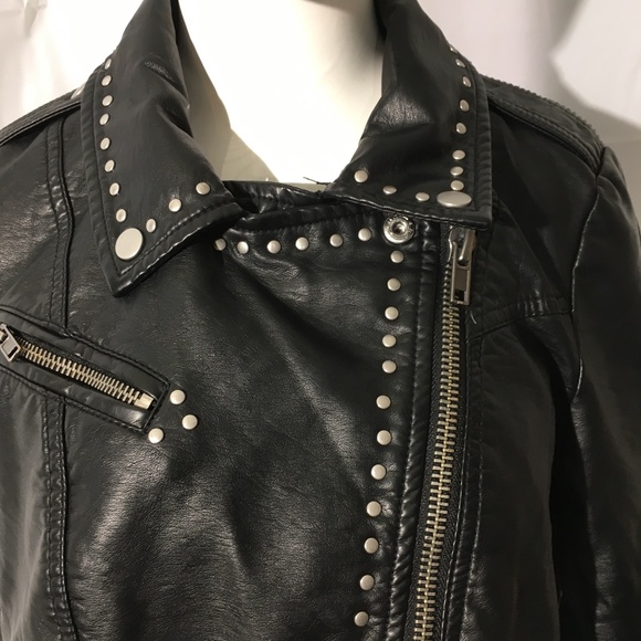 FREE PEOPLE FAUX LEATHER BIKER JACKET SIZE M NWT - Picture 3 of 8